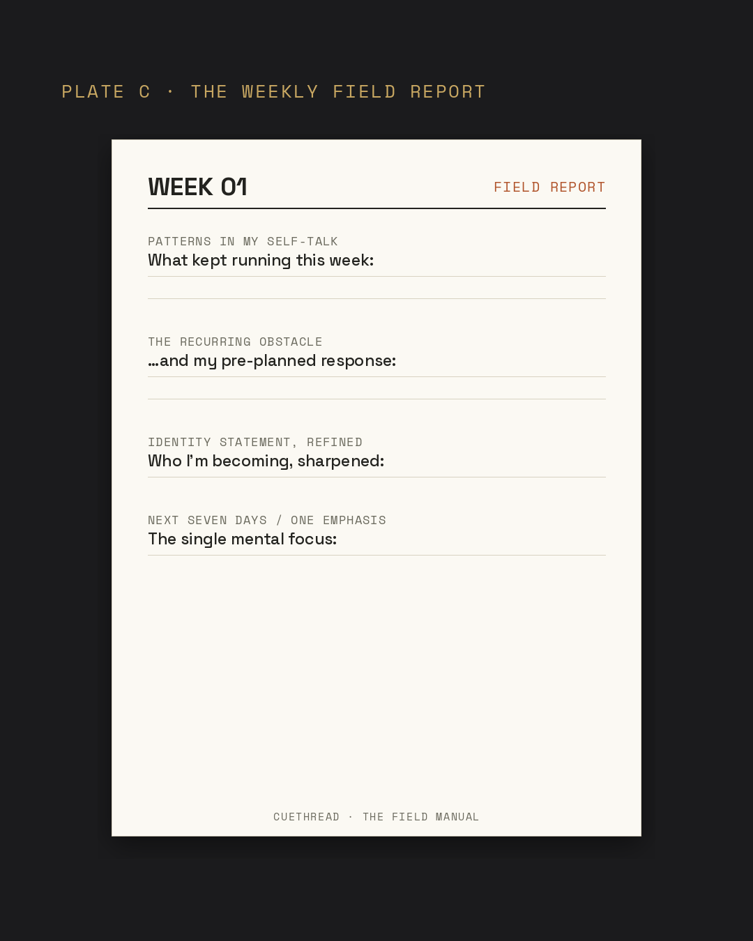 The weekly Field Report